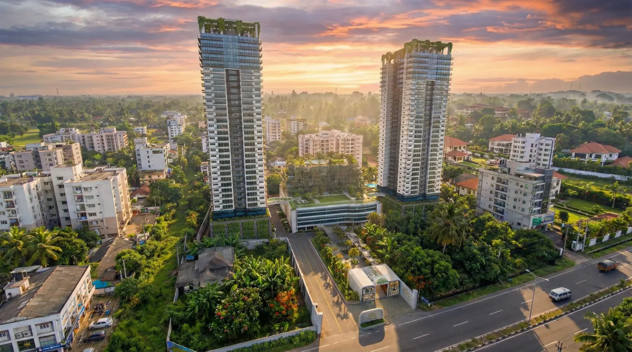 Bellevue Residencies sunset skyline view